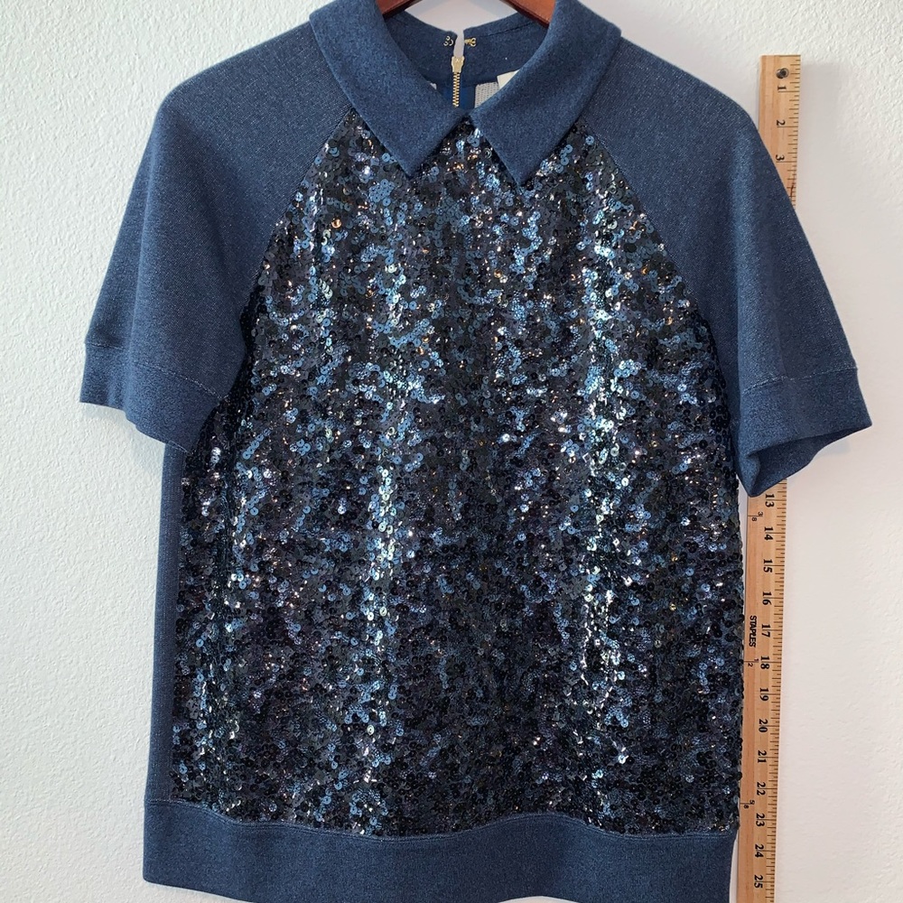 Kate Spade Sequin Sweatshirt Denim Blue